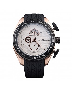 Porsche Regulator Power Reserve Rose Gold Case White Dial
