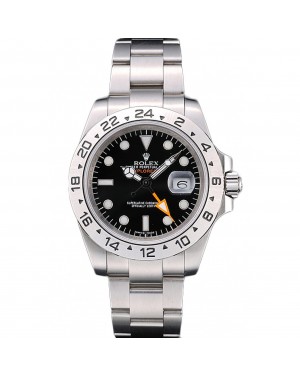 Rolex Swiss Explorer Stainless Steel Bezel Black Dial Watch
