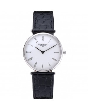 Longines La Grande Classique White Dial Black Leather Band Homme 622127