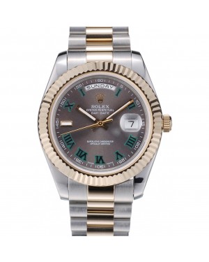 Rolex DayDate Grey Dial Dual Colored Stainless Steel Strap 41981