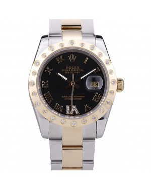 Rolex Datejust Diamond Bezel Black Dial 7463
