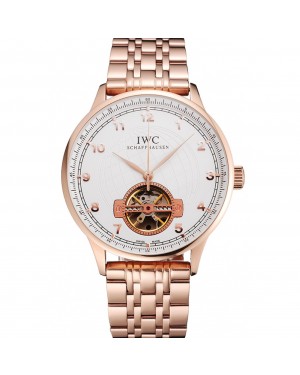 IWC Portugieser Tourbillon White Dial Rose Gold Numerals Rose Gold Case And Bracelet