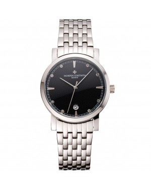 Vacheron Constantin Fine Black Dial Stainless Steel Case And Bracelet