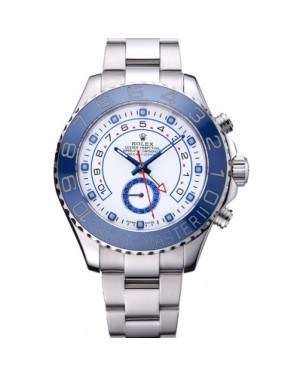 Rolex Yacht Master II White Dial Blue Bezel Stainless Steel Bracelet 622269