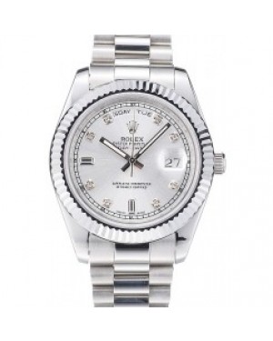 Rolex Day-Date Polished Stainless Steel Silver Dial