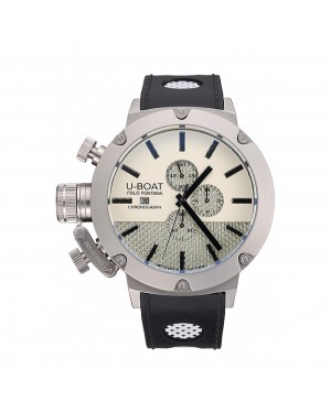 U-Boat Italo Fontana White Dial Stainless Steel Case Black Leather Bracelet 622715