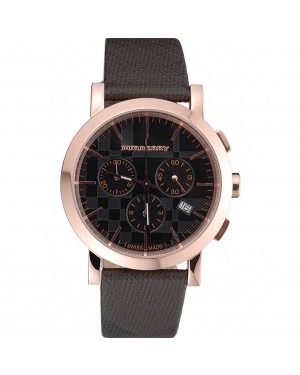 Burberry The City Classic Chronograph Black Dial Smoked Trench Bracelet 622573
