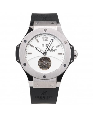 Hublot Big Bang Limited Edition White Dial Tourbillon Black Rubber Dial 1454190