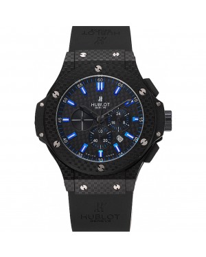 Hublot Big Bang Carbon Dial With Blue Markings Carbon Case And Bezel Black Rubber Strap 622774