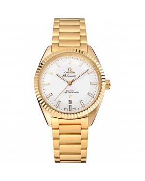 Omega Globemaster White Diak Gold Case And Bracelet