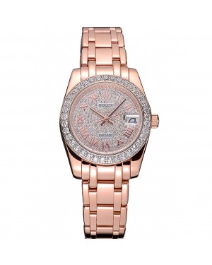 Rolex Datejust Diamond Dial And Bezel Pink Gold Case And Bracelet 622836