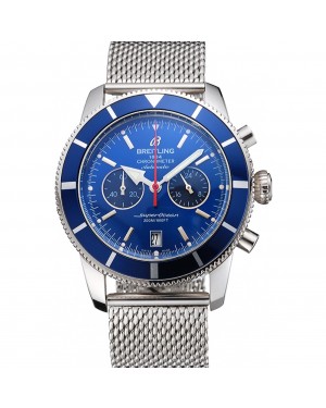Breitling Superocean Heritage Chronographe 44 Blue Dial And Bezel Stainless Steel Case And Bracelet
