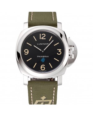 Panerai Luminor Base Logo Acciaio Black Dial Green Bracelet 1454013