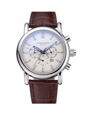 Patek Philippe Grand Complications Perpetual Calendar Stainless Steel Case White Dial Silver Chronograph 622264