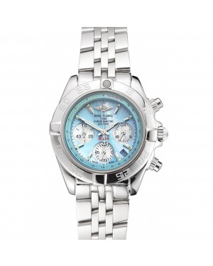 Breitling Chronomat Quartz Light Blue Dial Stainless Steel Case And Bracelet