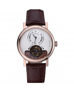 Breguet Classique Grande Complication Tourbillon Gold Case White Dial Brown Leather Strap 622209