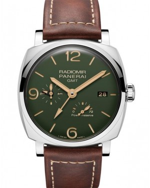 AAA Replica Panerai Radiomir GMT Power Reserve Edizione Verde Militare 45mm Mens Watch PAM00999