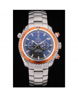 Omega Seamaster Planet Ocean Orange Bezel Black Dial Stainless Steel Strap 80241