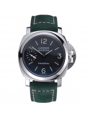Panerai Luminor Marina Polished Stainless Steel Bezel Green Leather Bracelet 622310