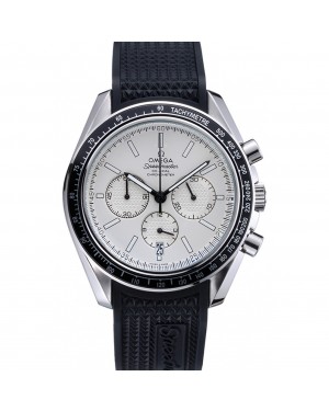 Omega Speedmaster Black Rubber Strap White Dial 622040