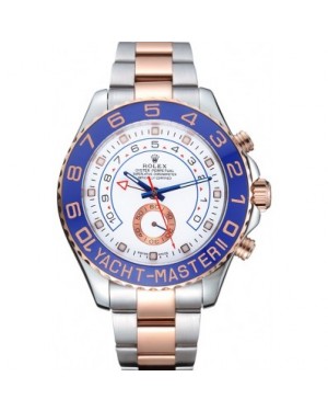 Rolex Yacht-Master II White Dial Blue Bezel Stainless Steel and Rose Gold Bracelet 622270