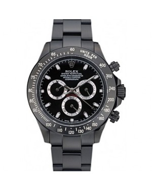 Rolex Daytona Black Ion Plated Tachymeter Black Stainless Steel Strap Black Dial 80247