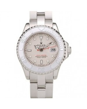 Rolex Yacht Master Silver Bezel Beige Dial