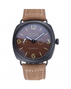 Panerai Luminor Marina Militare Ion Plated Stainless Steel Bezel Khaki Bracelet 622319