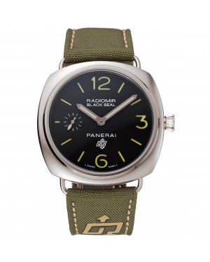 Panerai Radiomir Black Seal Logo Acciaio Black Dial Green Bracelet 1454017