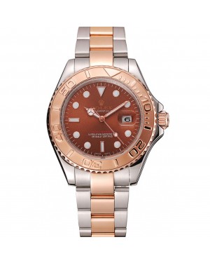 Rolex Yacht Master Rose Gold Dial Two Tone Stainless Steel Bracelet 1453864
