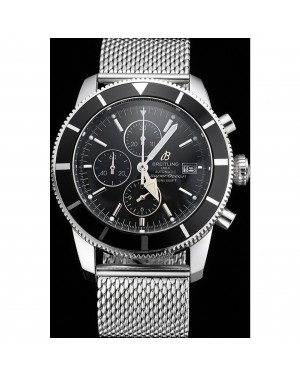 Breitling Superocean Heritage Chronographe 46 Black Dial And Bezel Stainless Steel Case And Bracelet