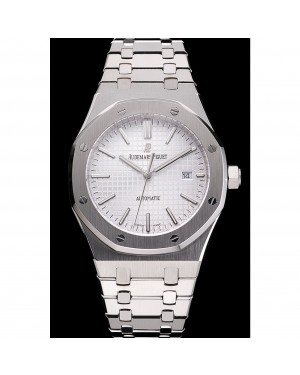 Swiss Audemars Piguet Royal Oak White Dial Stainless Steel Case And Bracelet