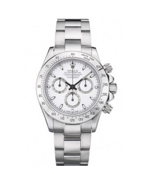 Swiss Rolex Daytona Stainless Steel Bracelet White Dial 80297