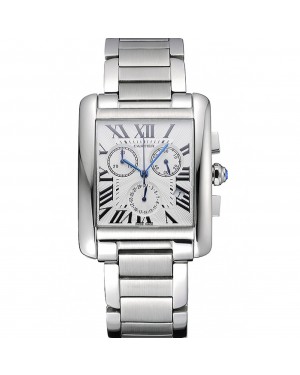 Cartier Tank MC White Dial Stainless Steel Case And Bracelet 622697