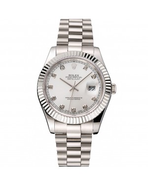 Swiss Rolex Datejust Silver Dial Stainless Steel Case And Bracelet