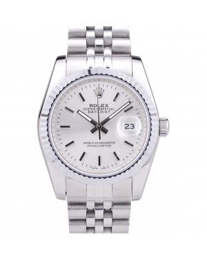 Rolex Datejust Silver Dial Ribbed Bezel 7457