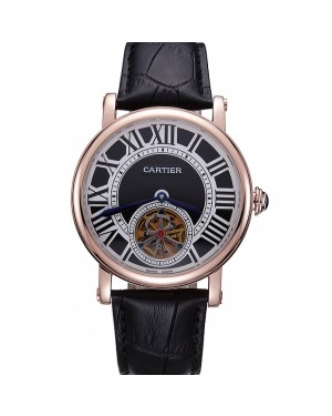 Cartier Rotonde Flying Tourbillon Black Dial 621957