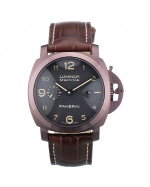 Panerai Luminor Brown Leather Strap Black Dial 80161