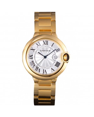 Cartier Ballon Bleu 42mm White Dial Gold Case And Bracelet