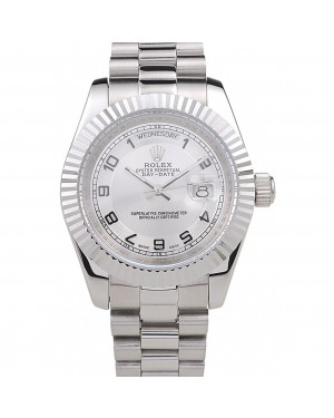Rolex Day-Date Polished Stainless Steel White Dial