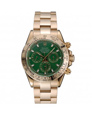 Rolex Cosmograph Daytona Green Dial Gold Case And Bracelet 1454244