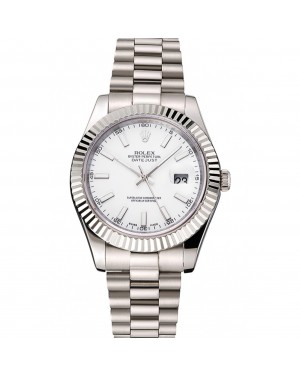 Swiss Rolex Datejust White Dial Stainless Steel Case And Bracelet