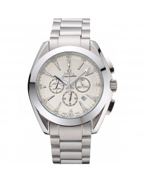 Omega Seamaster Aqua Terra Chronograph Ivory Dial Stainless Steel Bracelet 622526