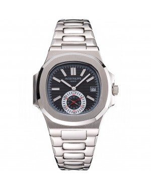 Patek Philippe Nautilus Black Dial Stainless Steel Case And Bracelet
