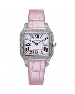 Cartier Santos 100 Diamond Silver Bezel 621910