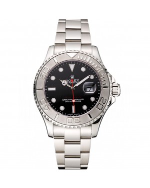 Rolex Yacht-Master Black Dial Stainless Steel Case And Bracelet