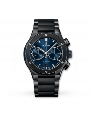 Swiss Hublot Classic Fusion Chronograph Ceramic Blue Bracelet 520.CM.7170.CM 45mm