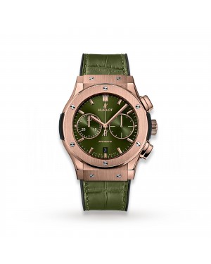 Swiss Hublot Classic Fusion Chronograph King Gold Green 521.OX.8980.LR 45mm