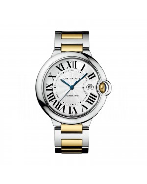 Swiss Ballon Bleu de Cartier watch, 42 mm, 18K yellow gold, steel