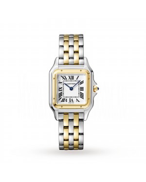 Swiss Panthère de Cartier watch, Medium model, yellow gold and steel